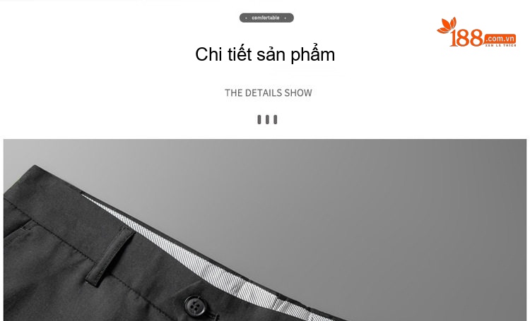 Quần Tây Nam Dáng Slimfit Vải Cotton Chống Nhăn Màu Đen, Xám chi tiết 29