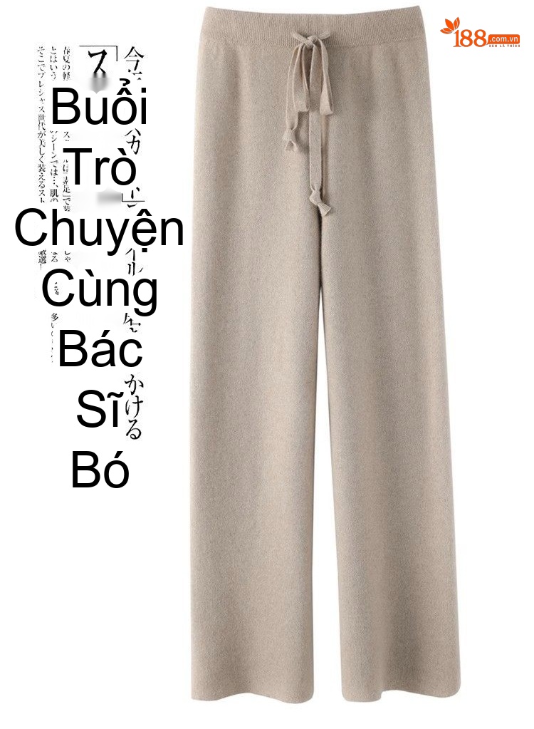 Quần Len Ống Rộng Nữ Dáng Suông Dệt Kim Mềm Mại Màu Trắng, Nâu, Kem, Đen chi tiết 25