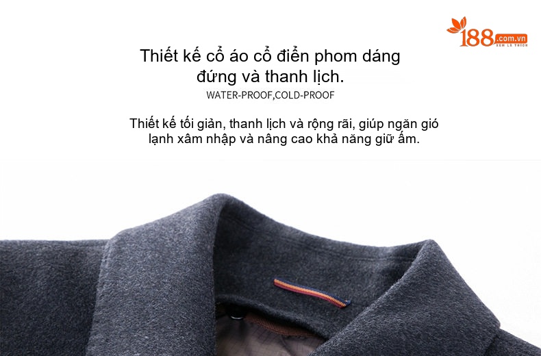 Áo Khoác Nam Lông Cừu Dáng Ngắn Cổ Bẻ Khóa Kéo Giữ Ấm Màu Xám Đậm, Đen chi tiết 5