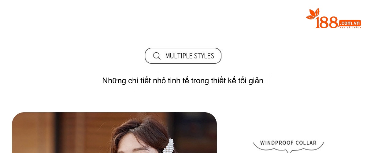 Áo Khoác Nữ Tweed Xanh Lam Cổ Tròn Đính Nút Hoa Phong Cách Tiểu Thư chi tiết 8