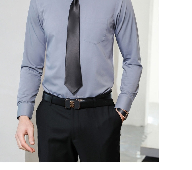 Áo Sơ Mi Dài Tay Cotton Nam Nữ Cổ Bẻ Công Sở Màu Trắng, Xám, Xanh Than, Tím Nhạt chi tiết 27