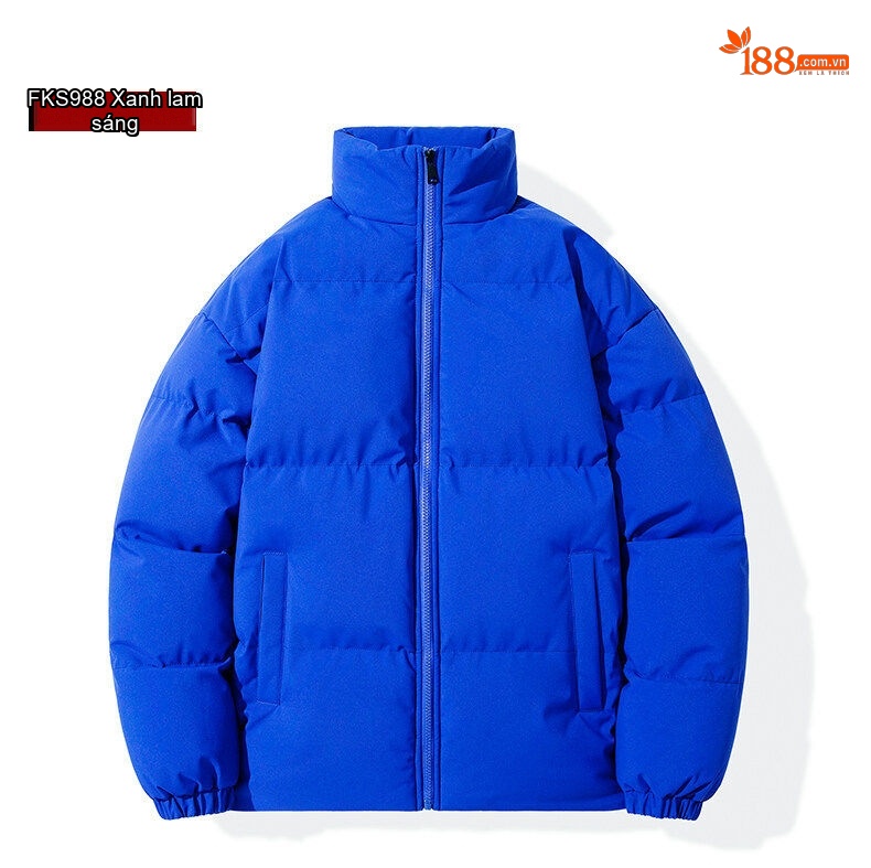 Áo Khoác Phao Nam Cotton Dáng Rộng Phong Cách Hàn Quốc Màu Đen, Trắng, Kem, Hồng... chi tiết 19