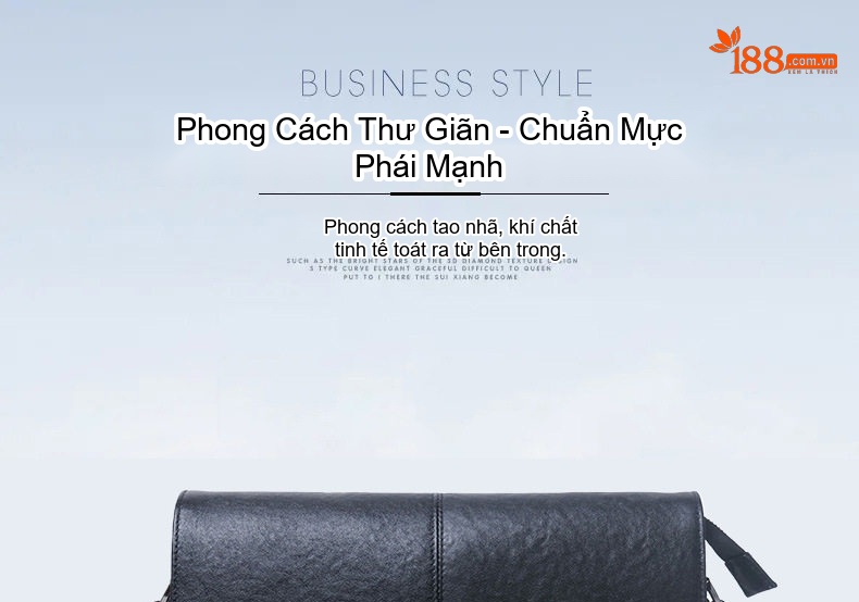 Túi Đeo Vai Nam Da Bò Phong Bì Thời Trang Công Sở Ipad Mỏng Nhẹ Màu Đen chi tiết 1