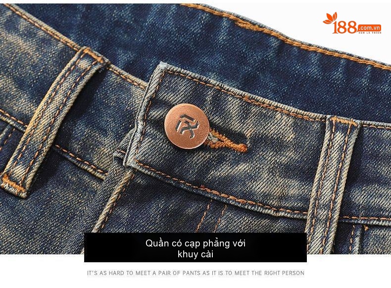 Quần Jean Nam Ống Đứng Co Giãn Thoải Mái Dáng Suông Màu Xanh Denim chi tiết 35