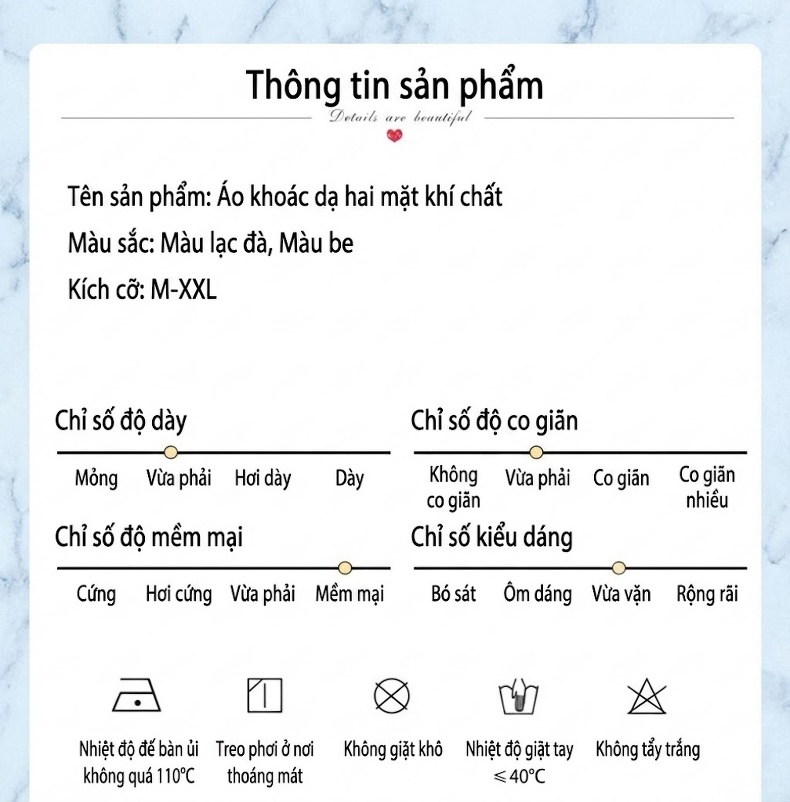 Áo Khoác Dạ Nữ Ngắn Hai Mặt Dáng Blazer Thanh Lịch Màu Be, Nâu chi tiết 1