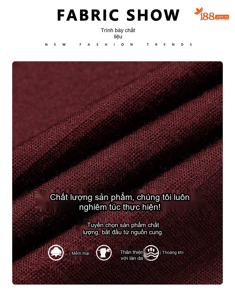 Áo Polo Nam Tay Dài Dệt Kim Cashmere Chống Nhăn Màu Đen, Đỏ Rượu Vang, Xám chi tiết 3