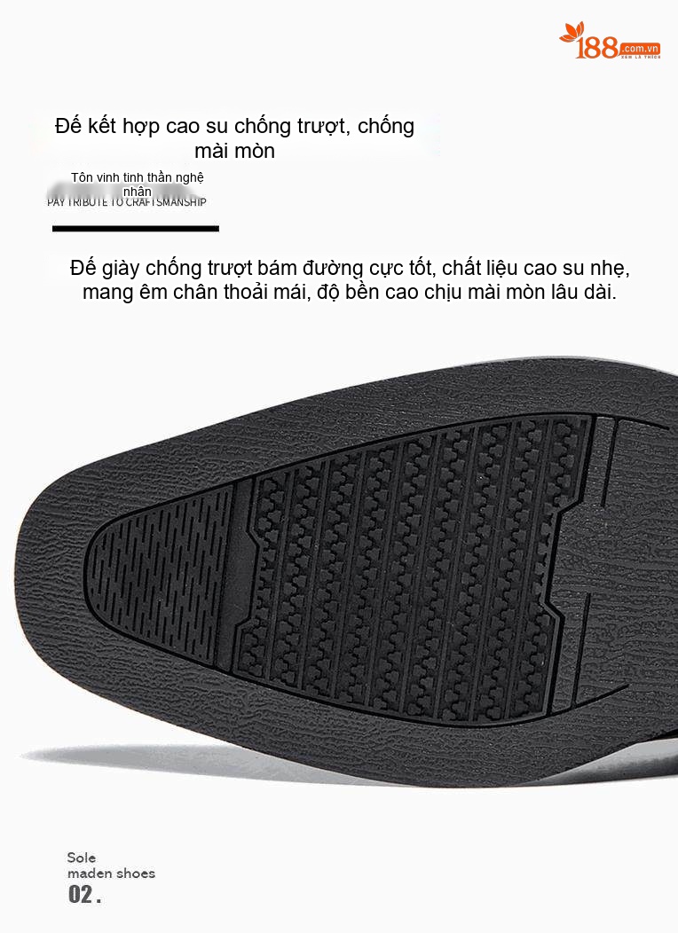 Giày Boot Martin Nam Cổ Thấp Da Bóng Chiều Cao Đế Khoảng 3cm Màu Đen chi tiết 3