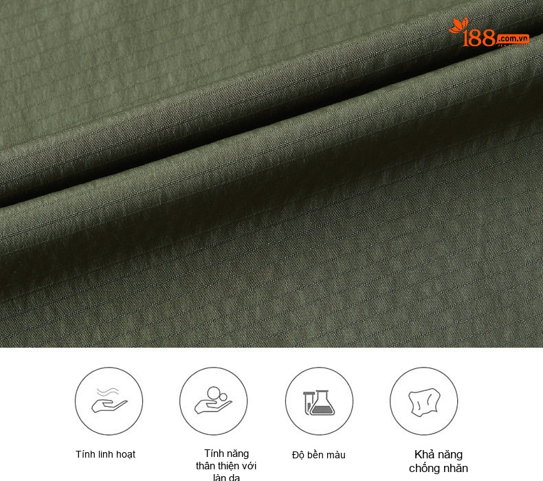 Áo Khoác Nam Cổ Sơ Mi Mỏng Nhẹ Màu Xanh Olive, Đen chi tiết 5
