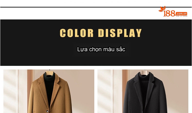 Áo Khoác Dạ Nam Dáng Dài Vừa Vặn Cổ chữ Vest Lông Cừu Dày Dặn Màu Đen, Nâu, Xám Xanh chi tiết 12