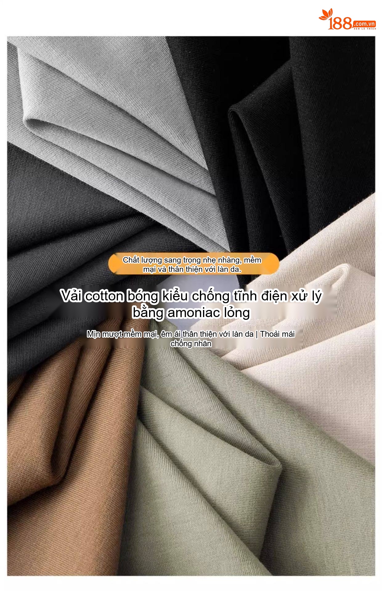 Áo Thun Dài Tay Nam Cổ Lọ Vải Cotton Thoáng Khí Giữ Ấm Mùa Thu Đông Màu Đen, Trắng, Nâu, Xám... chi tiết 8