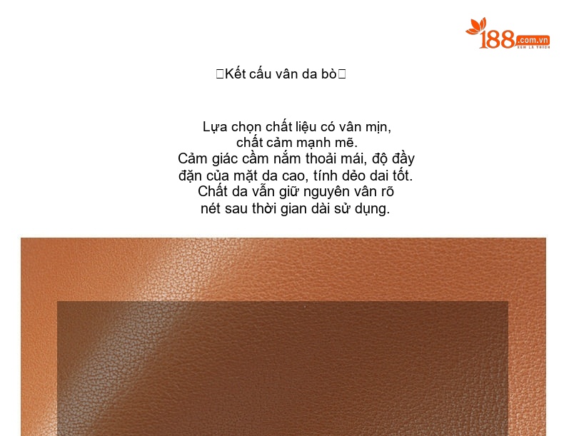 Túi Tote Da Bò Nữ Đựng Vừa A4, Đi Làm, Đeo Vai, Xách Tay Màu Nâu chi tiết 10