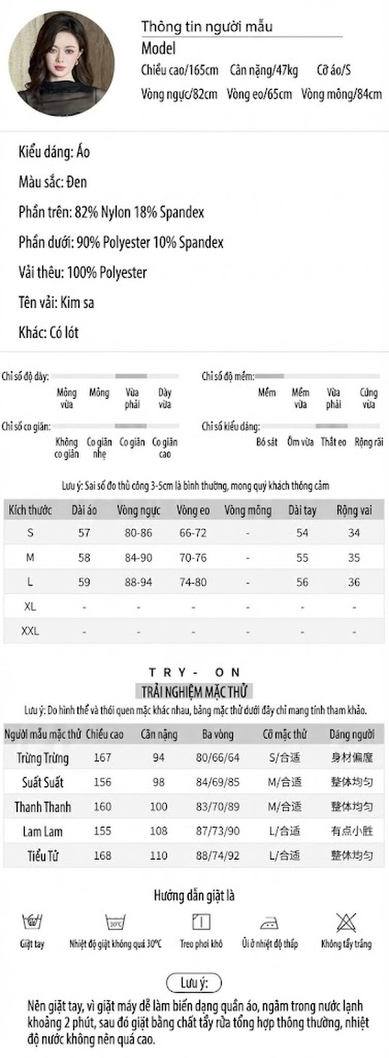 Áo Kiểu Nữ Dài Tay Lưới Gợi Cảm Đính Kim Sa Ôm Dáng Màu Đen chi tiết 2