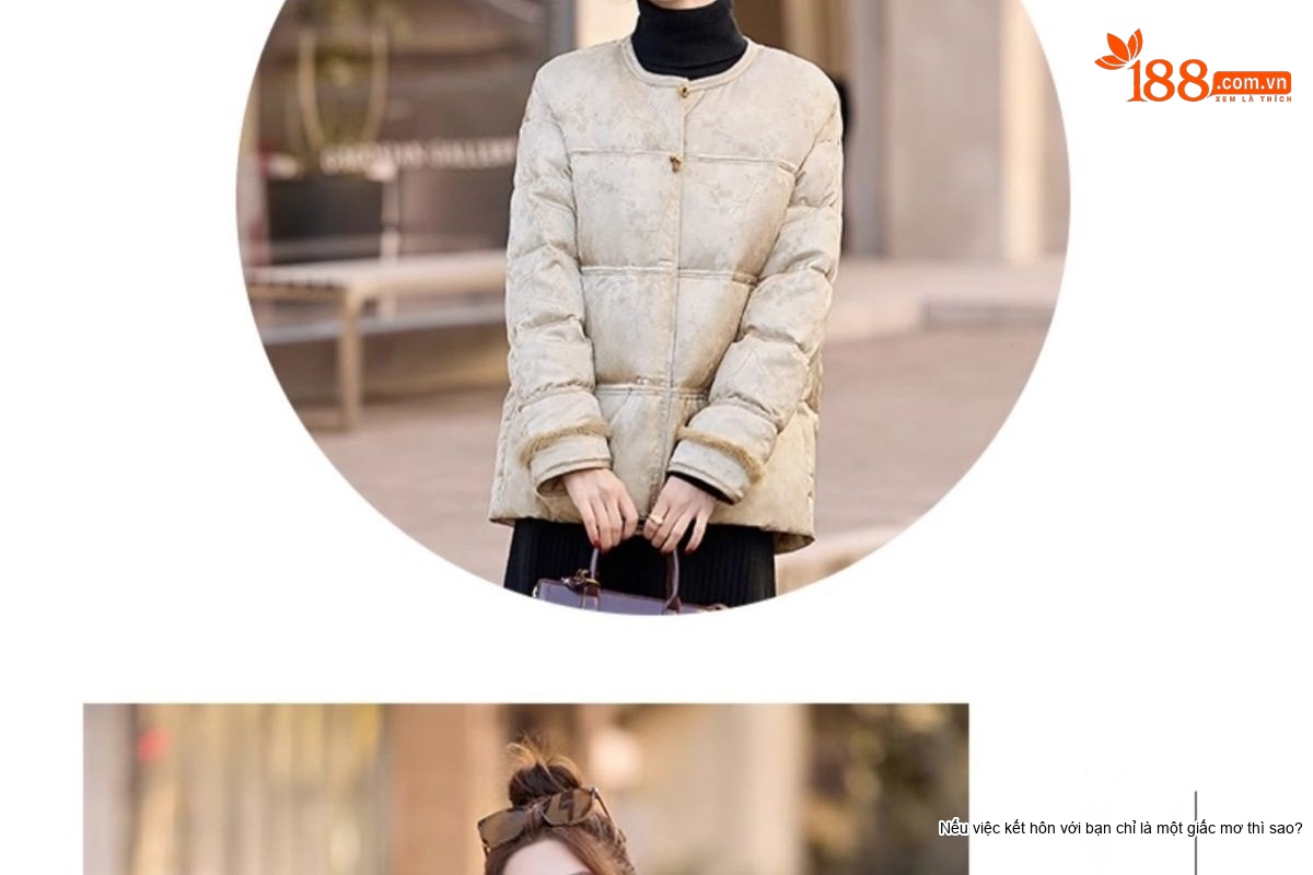 Áo Khoác Phao Nữ Dáng Dài Vừa Lót Lông Vịt Dày Dặn Phong Cách Retro Màu Be chi tiết 11