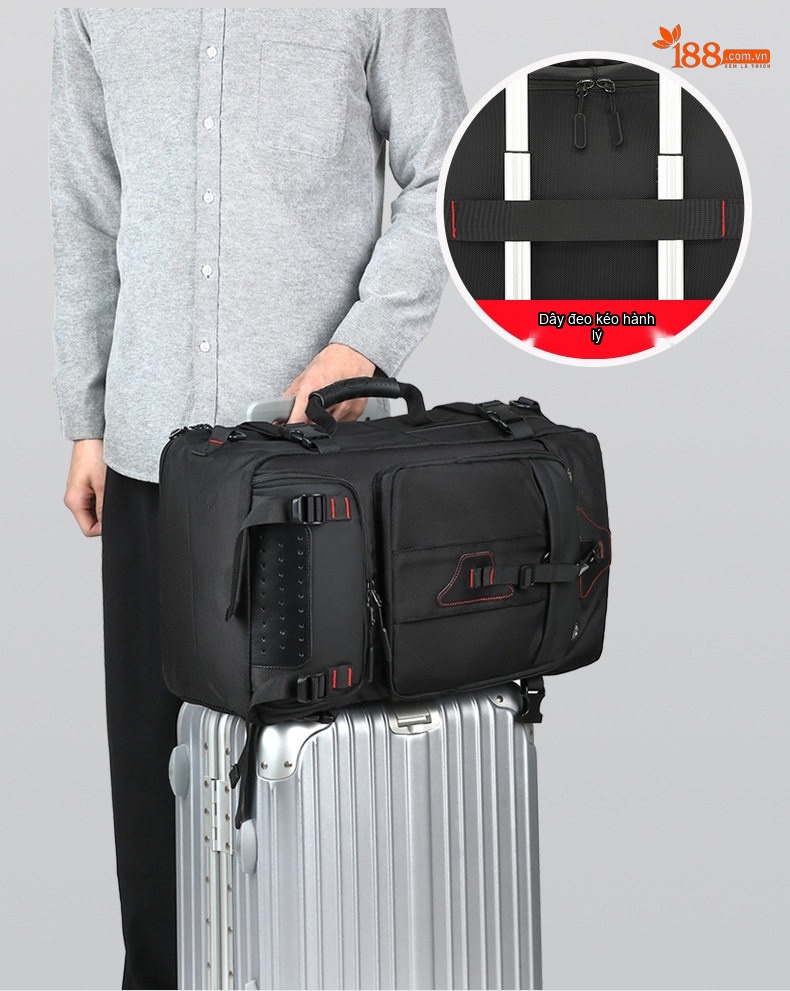 Balo du lịch nam siêu lớn có thể mở rộng 80L chi tiết 13