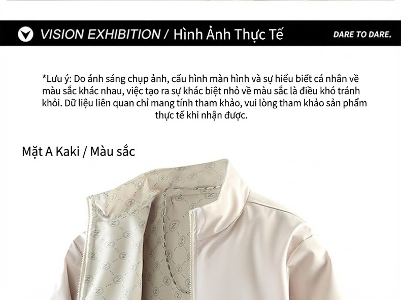 Áo Khoác Bomber Nam Hai Mặt Dáng Đứng Cổ Trụ Phong Cách Trẻ Trung Màu Be, Đen, Nâu chi tiết 11