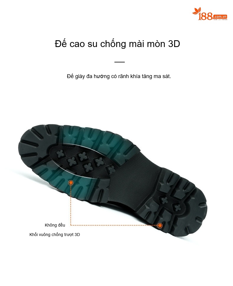 Giày Tây Buộc Dây Nam Da Bóng Chiều Cao Đế Khoảng 4cm Kiểu dáng Brogue Màu Đen, Nâu chi tiết 9
