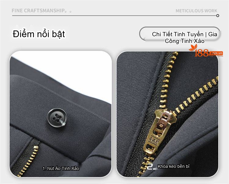 Quần Tây Nam Dáng Suông Bốn Chiều Co Giãn Chống Nhăn Cao Cấp Màu Đen, Xám, Be, Xanh Navy chi tiết 8