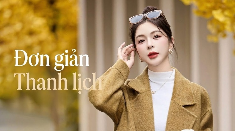 Áo Khoác Dạ Nữ Hai Mặt Dáng Dài Phong Cách Hepburn Màu Be, Nâu, Đen chi tiết 3