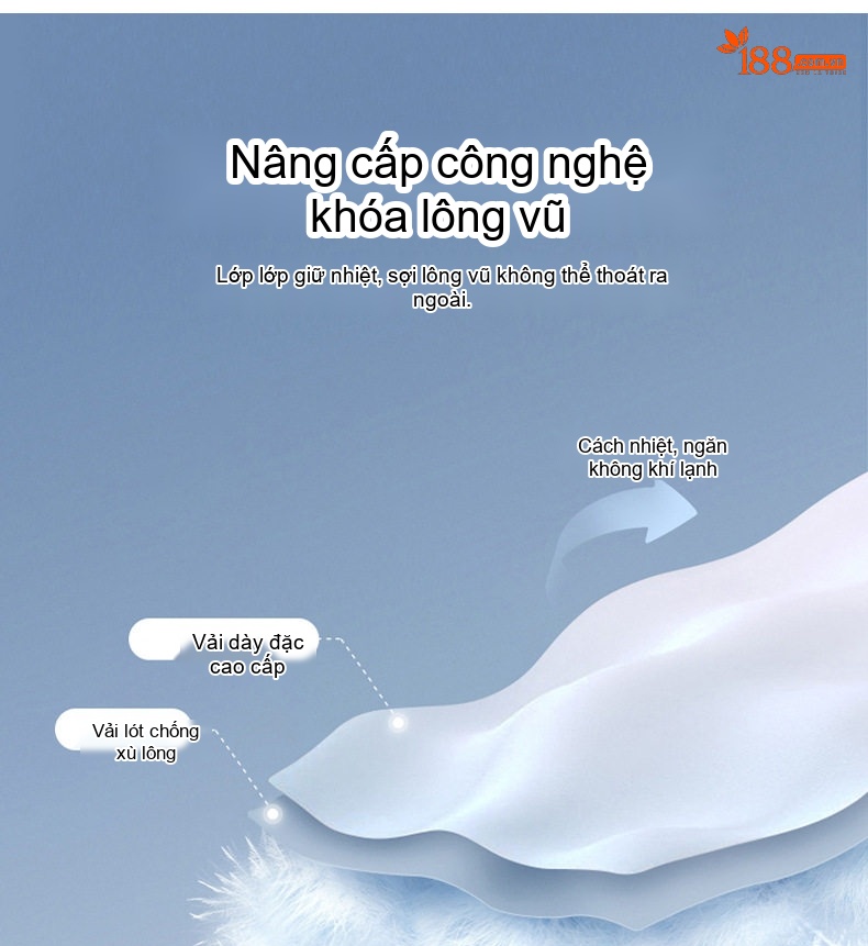 Áo Khoác Phao Nam Dày Dặn 90% Lông Vịt Trắng Mũ Trùm Đầu Giữ Ấm chi tiết 7