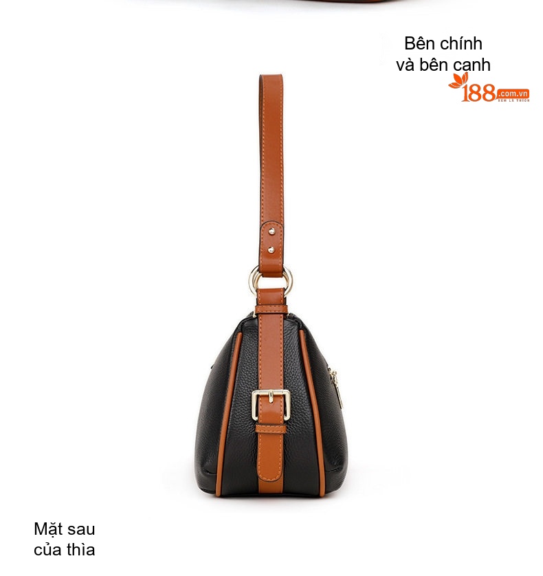 Túi Kẹp Nách Nữ Da Mềm Đeo Vai Đeo Chéo Sức Chứa Lớn Phong Cách Cao Cấp Màu Đen, Nâu chi tiết 12