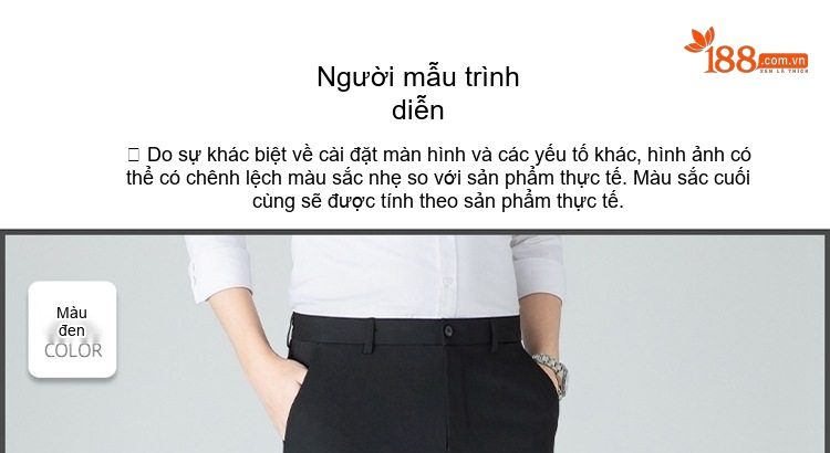 Quần Âu Nam Dáng Slimfit Vải Co Giãn Chống Nhăn Màu Đen, Xám, Xanh Navy chi tiết 13