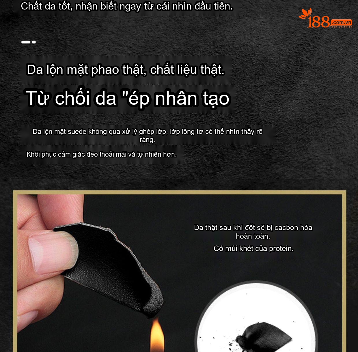 Áo Khoác Da Thật Nam Lót Lông Chồn Cổ Bẻ Da Dê Ngắn Màu Đen chi tiết 12