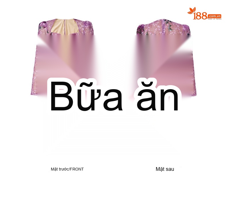 Đầm Ôm Body Nữ Tay Dài Cổ chữ Vuông Họa Tiết Hoa Nhí Dáng Dài Màu Tím chi tiết 5