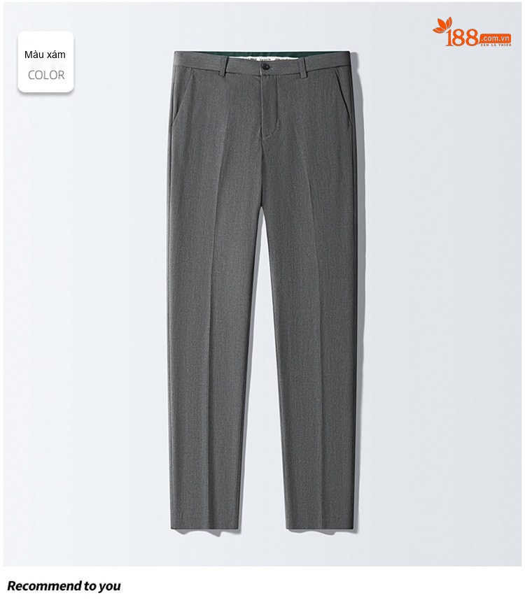 Quần Âu Nam Dáng Slimfit Vải Co Giãn Chống Nhăn Màu Đen, Xám, Xanh Navy chi tiết 24