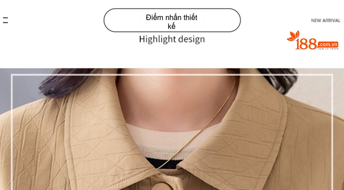 Áo Khoác Nữ Cổ Bẻ Kiểu Hàn Quốc Dáng Ngắn Rộng Tay Dài Màu Be chi tiết 6