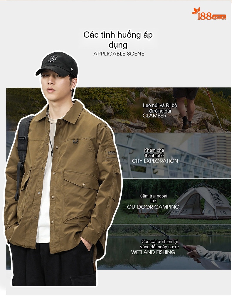 Áo Khoác Bomber Nam Chống Nước Lót Lông Cừu Giữ Ấm Phong Cách Mỹ chi tiết 7