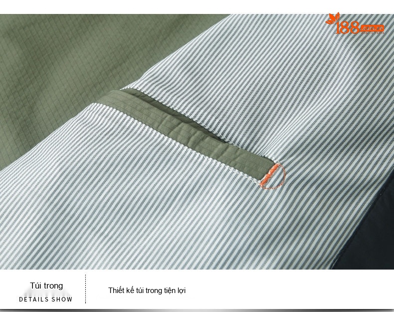 Áo Khoác Nam Cổ Sơ Mi Mỏng Nhẹ Màu Xanh Olive, Đen chi tiết 26