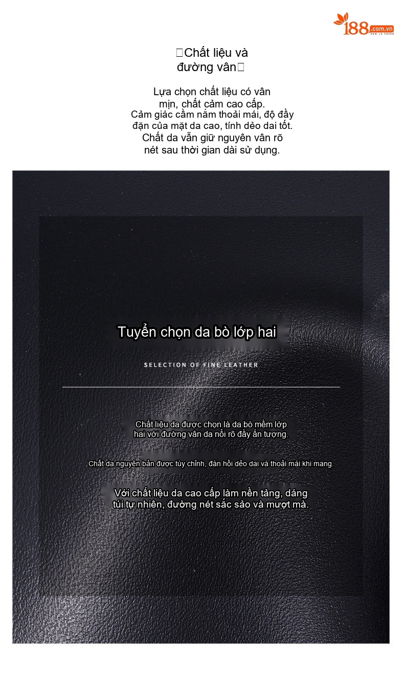 Túi Tote Nữ Da Bò Thiết Kế Độc Đáo Ba Kiểu Đeo Màu Đen, Nâu chi tiết 10