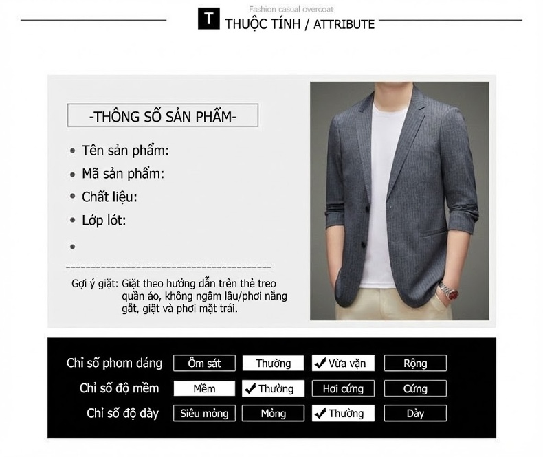 Áo Vest Nam Mỏng Dáng Ôm Phong Cách Hàn Quốc Họa Tiết Sọc Màu Xám chi tiết 8