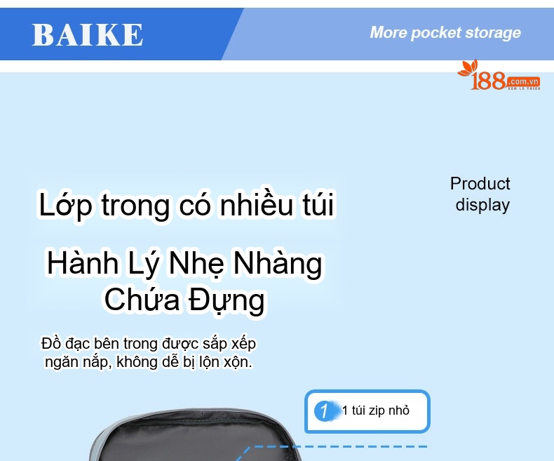Balo Đa Năng Nữ Chống Thấm Nước, Chia Ngăn Ướt Khô, Dung Tích Lớn Màu Xám, Xanh chi tiết 18