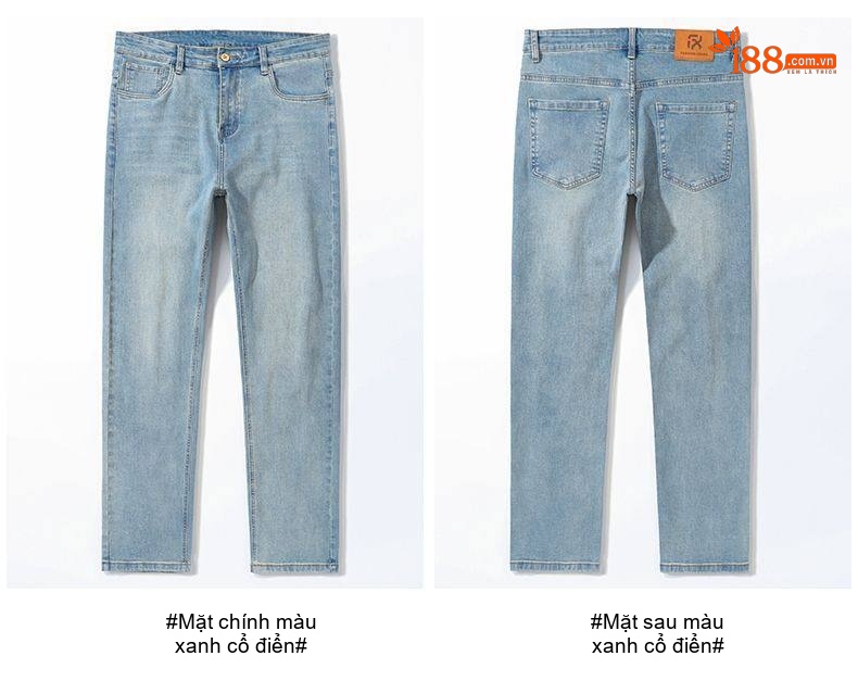 Quần Jean Nam Ống Suông Rộng Co Giãn Thoải Mái Màu Xanh, Xám chi tiết 24