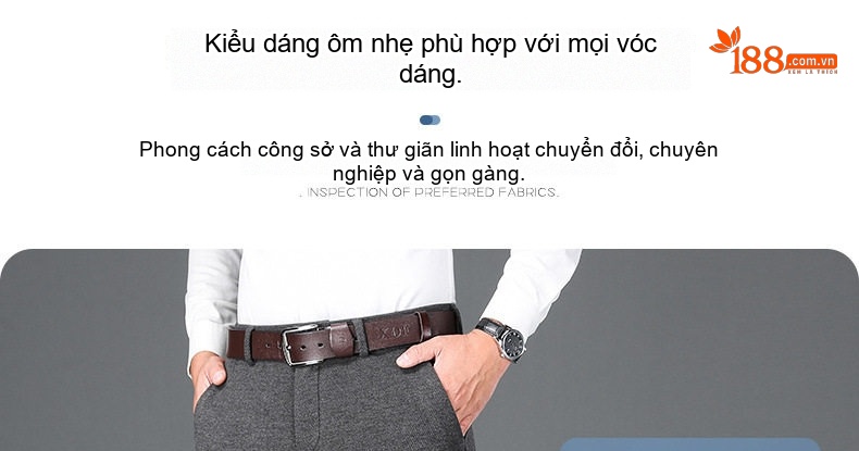 Quần Tây Nam Ống Đứng Vải Lông Cừu Dáng Ôm Màu Đen, Xám chi tiết 6