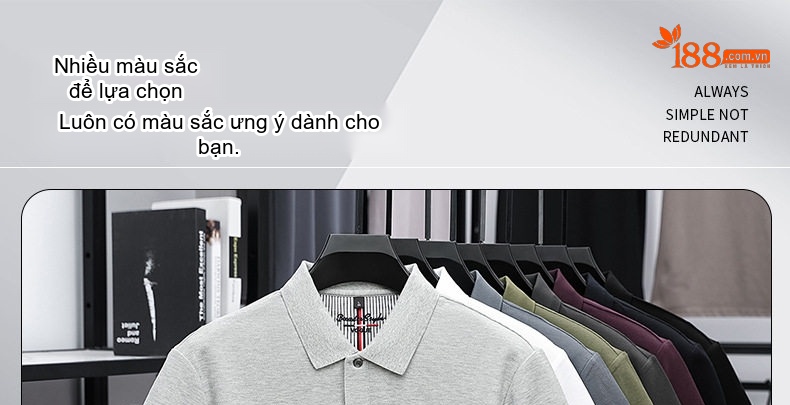 Áo Polo Nam Cổ Bẻ Mỏng Thoáng Khí Phong Cách Casual Màu Xám chi tiết 10