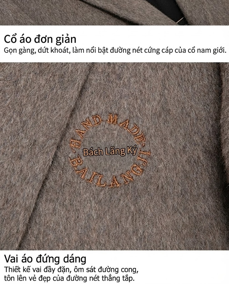 Áo Vest Nam Hai Mặt Dạ Lông Cừu Dáng Ôm Phong Cách Doanh Nhân Màu Nâu, Xám chi tiết 18