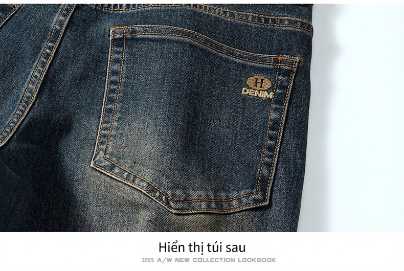 Quần Jean Nam Ống Đứng Dáng Ôm Co Giãn Nhẹ Phong Cách Thời Trang Màu Xanh Dương chi tiết 24