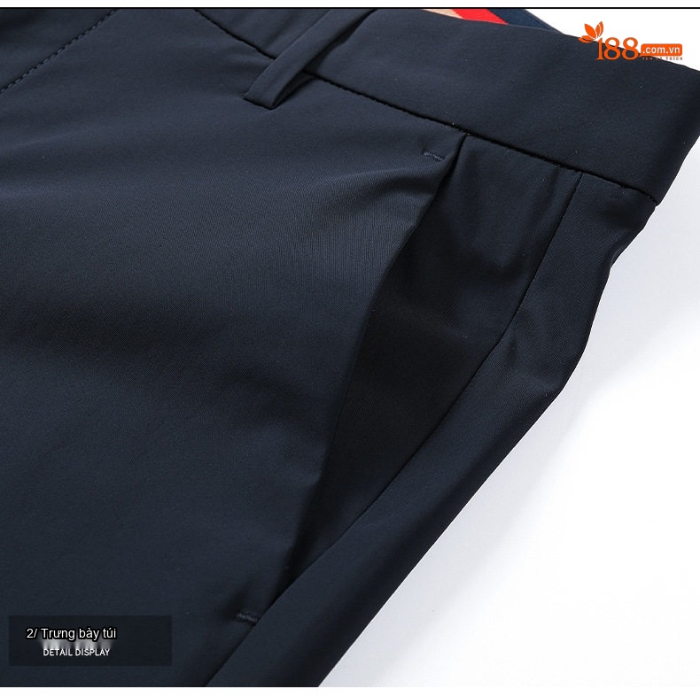 Quần Tây Nam Dáng Ôm Vừa Vặn Mỏng Nhẹ Màu Đen, Xanh Navy, Kem, Xám chi tiết 10