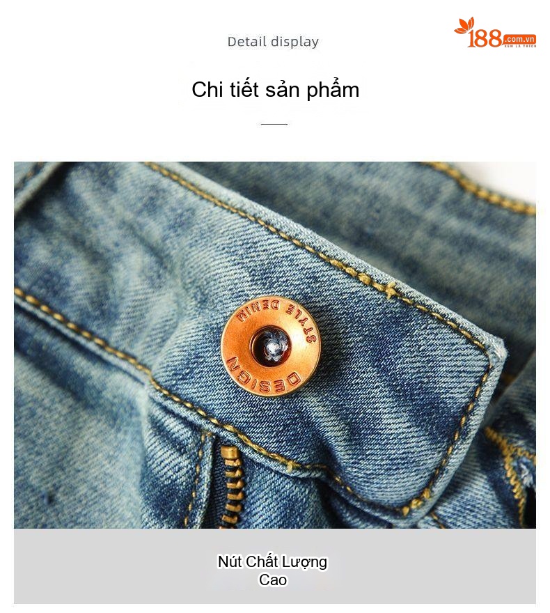 Quần Jean Nam Lyocell Ống Suông Nhỏ Dáng Lửng Màu Xanh Dương, Đen chi tiết 24