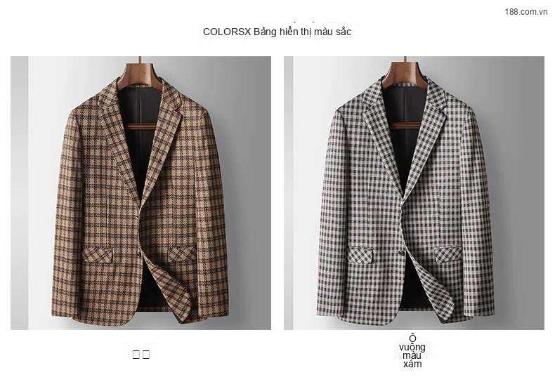 Áo Vest Nam Casual Kẻ Caro Phong Cách Anh Quốc Chống Nhăn Màu Nâu, Be, Xám chi tiết 5