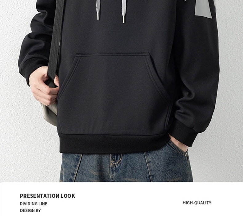 Áo Hoodie Nam Dáng Rộng Có Mũ Phong Cách Thể Thao Sọc Kẻ chi tiết 20