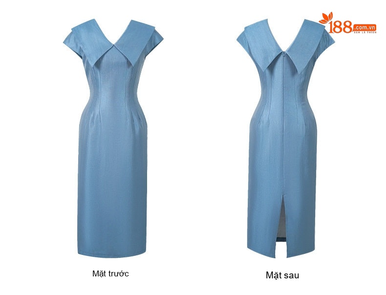 Đầm Dự Tiệc Dáng Ôm Cổ Búp Bê Phong Cách Pháp Trẻ Trung Thanh Lịch Màu Đen, Kem, Xanh chi tiết 10