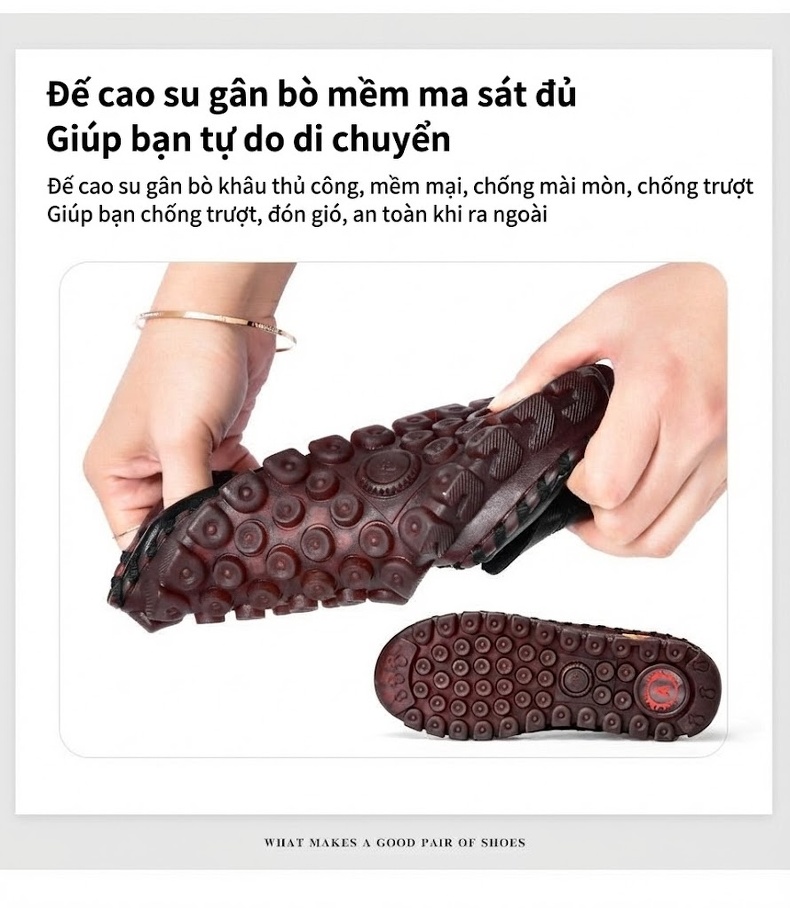 Giày Búp Bê Đế Bệt Da Bóng Mềm Mại Chiều Cao Đế Khoảng 1cm Màu Kem, Nâu, Đen, Đỏ... chi tiết 10