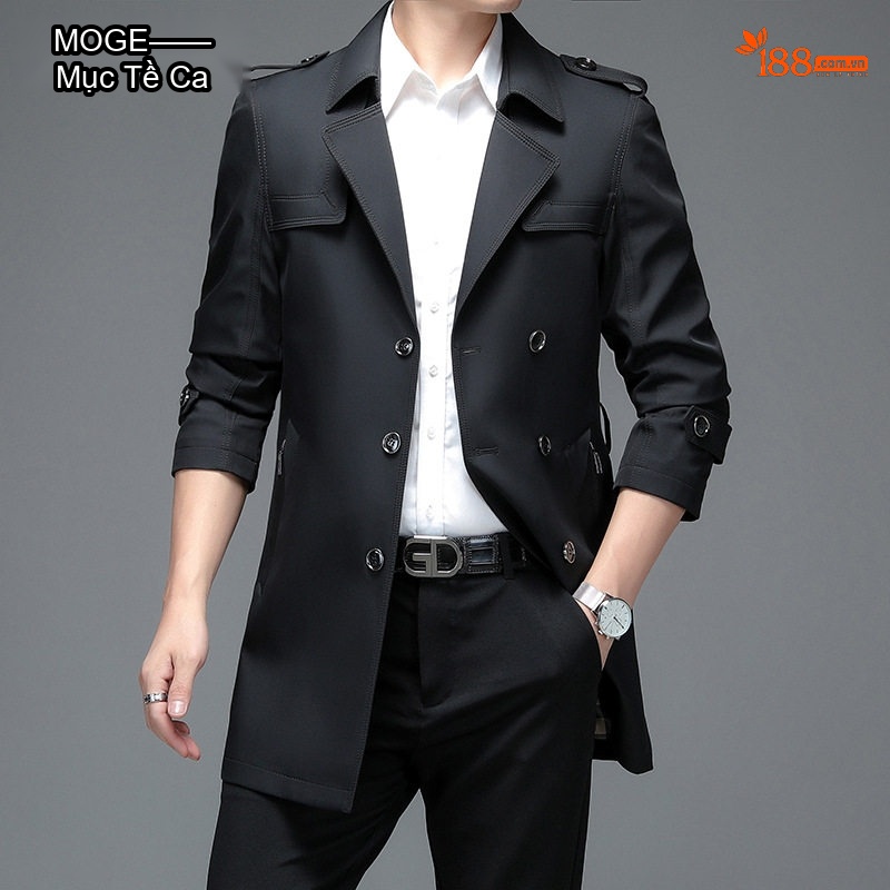 Áo Khoác Mangto Nam Dáng Ôm Vừa Vặn Phong Cách Hàn Quốc Màu Đen, Xanh Navy, Xanh Olive