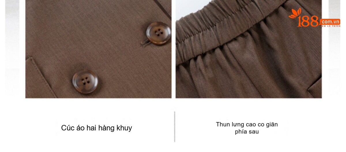 Bộ Vest Nữ Công Sở Áo Gile Quần Ống Rộng Thời Trang Màu Đen, Nâu chi tiết 11