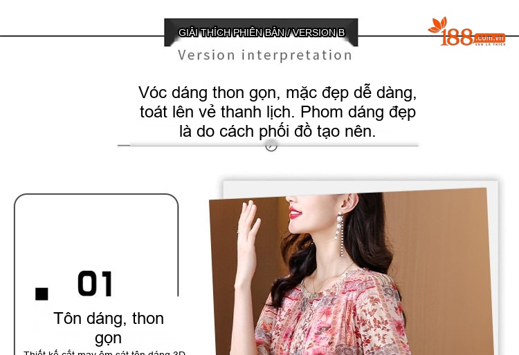 Váy Lụa Tằm In Hoa Dáng Dài Tay Lỡ Phong Cách Thanh Lịch Cho Nữ chi tiết 3