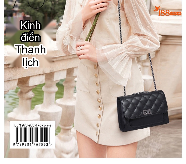 Túi Đeo Chéo Nữ Da Thật Dây Xích Thời Trang Cao Cấp Màu Đen chi tiết 4