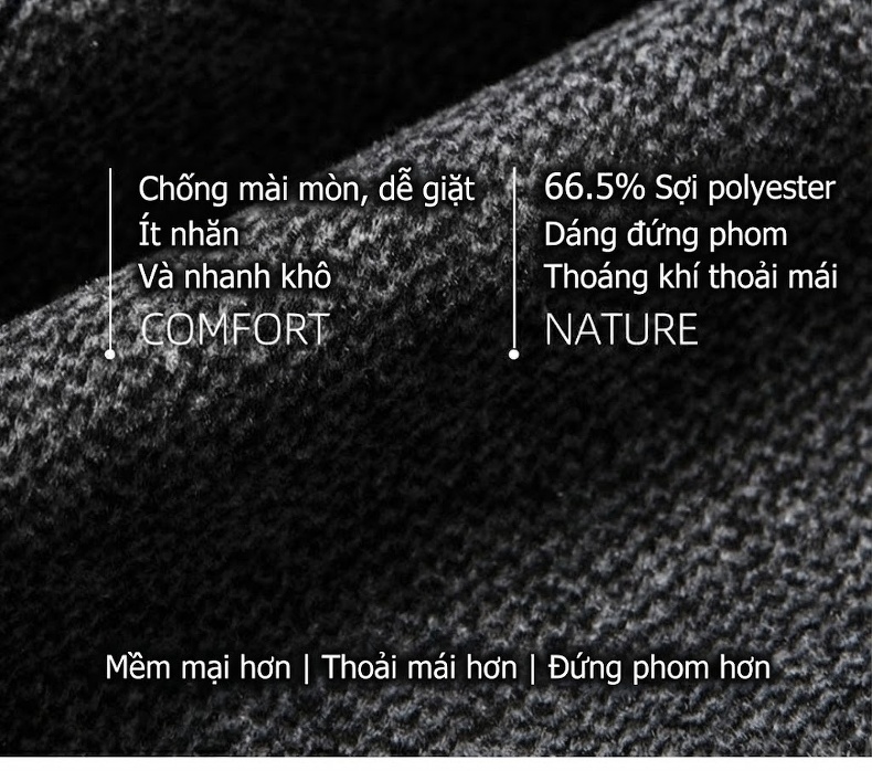 Quần Dài Nam Cotton Ống Suông Rộng Thoải Mái Màu Đen, Xám, Xanh Navy, Nâu chi tiết 11